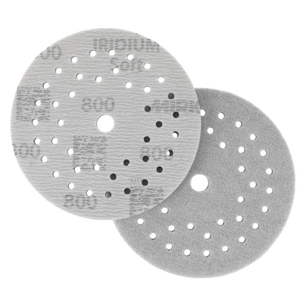 Mirka Iridium Soft Schleifscheiben Ø 125 mm / Korn P800 / Klett Multifit / 20 Stück / schaumbasiertes Schleifmittel für präzises Trockenschleifen, Klarlackschliff, Finish