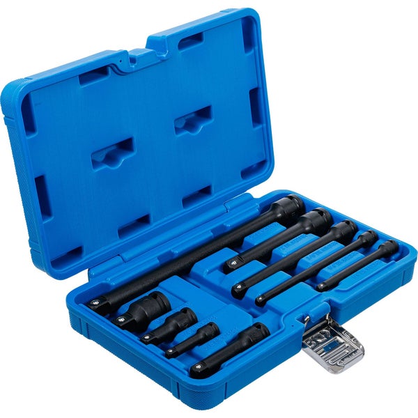 Steckschlüsselsatz mit Verlängerungen in blauem Koffer