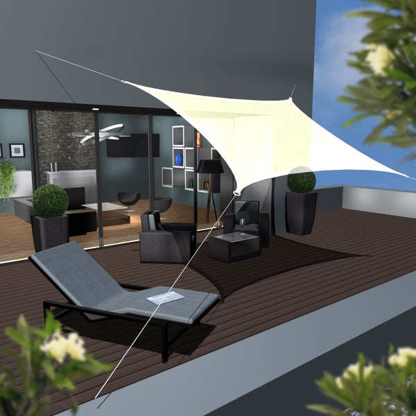 AMANKA UV Sonnensegel - 3x3 m HDPE Quadratisch - Sonnenschutz Plane Überdachung Garten Balkon Beige