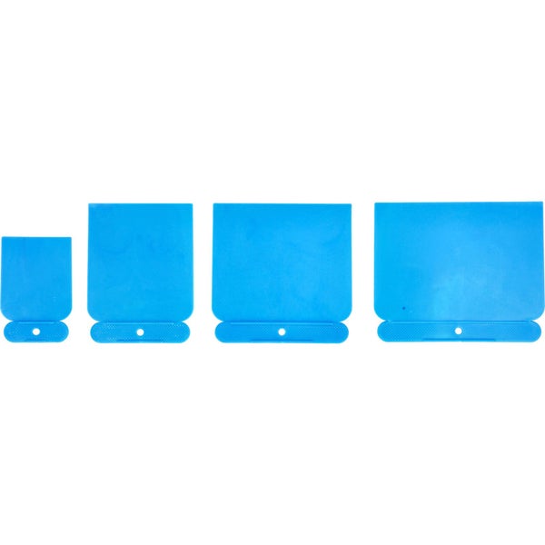 Mehrere blaue Kunststoffspachtel