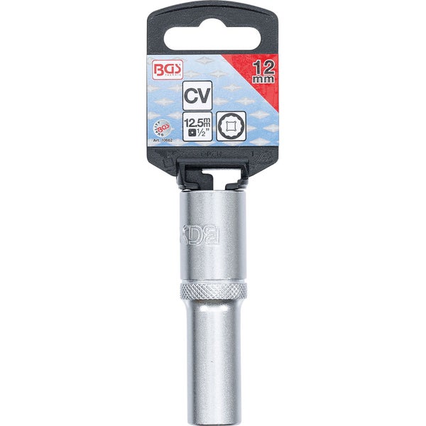 BGS Steckschlüssel-Einsatz Zwölfkant tief Antrieb Innenvierkant 12,5 mm (1/2) SW 12 mm - 10662