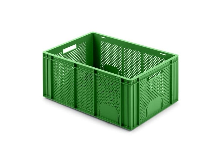 PROREGAL SparSet 5 x Eurobehälter Obst- und Gemüsekasten HxBxT 27,4 x 40 x 60 cm 54 Liter Grün Obst-Gemüsekiste Obstkorb Transportbox