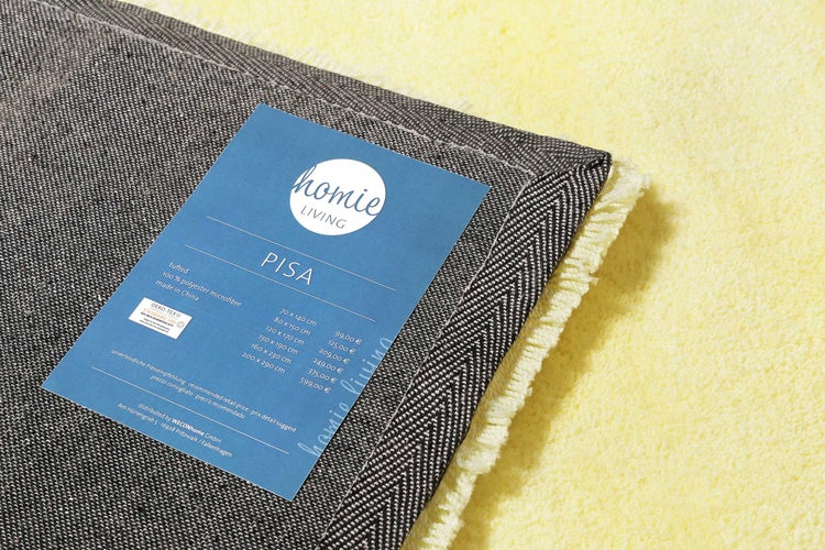 Teppich Gelb Hochflor Pisa Homie Living 80x150 cm