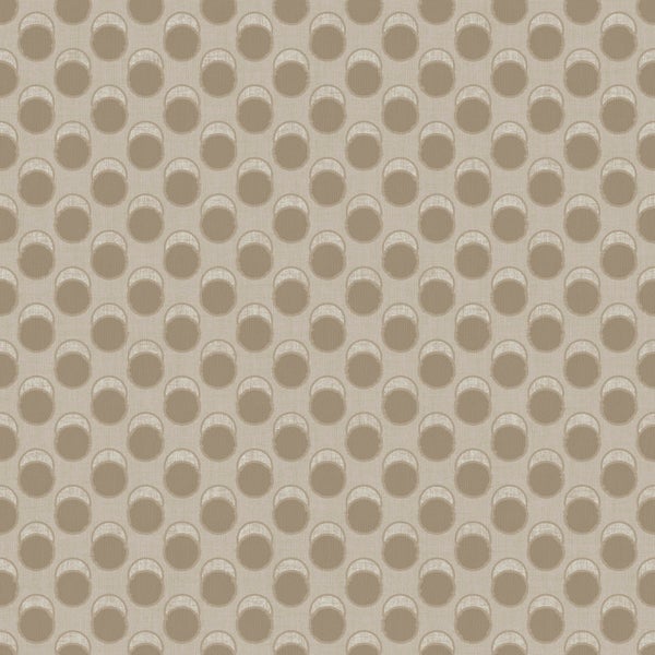Vliestapete mit geometrischem Muster aus sich wiederholenden Kreisen in Retro-Optik mit strukturierter Oberfläche.