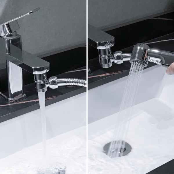 Handbrause mit Schlauch und Wandhalterung