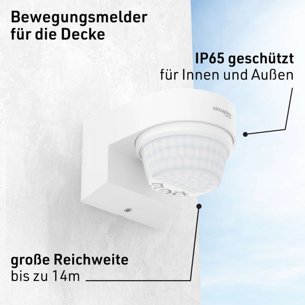 Bewegungsmelder zur Deckenmontage für den Innen- und Außenbereich