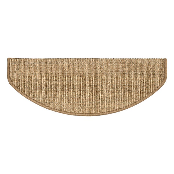 FLOORDIREKT Stufenmatte aus Sisal - Pure Nature - Umkettelt & Selbstklebend - Kork - 23,5 x 65 cm - Halbrund