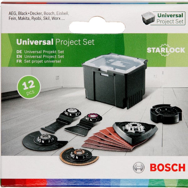 Bosch Universal Projekt Set mit 12 Teilen in einer Aufbewahrungsbox