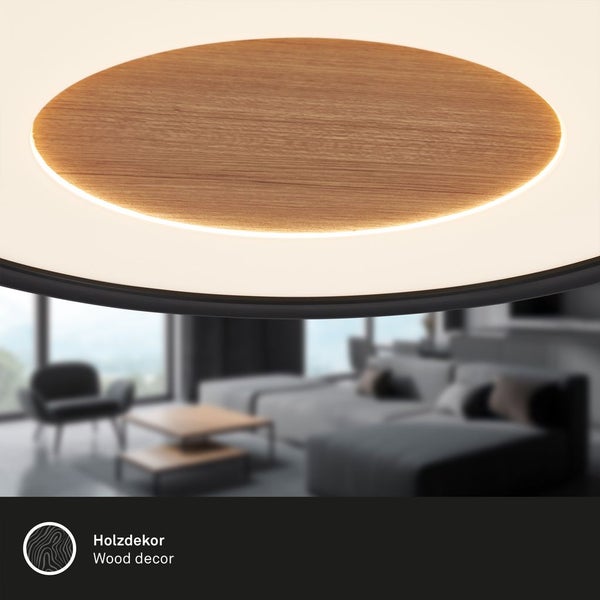 LED Deckenlampe flach Deckenleuchte Wohnzimmer Dimmbar Schlafzimmer Flur Holz