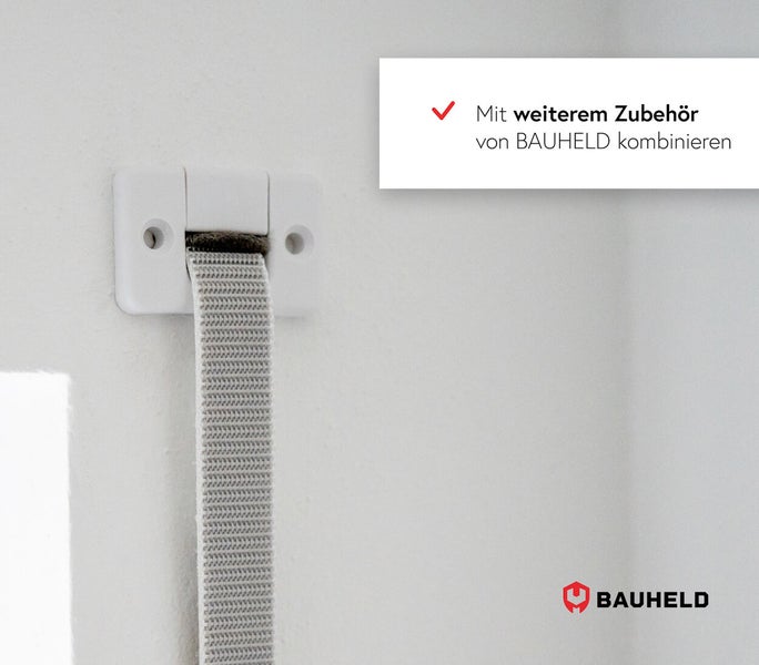 Wandhalterung mit Gurt zur Befestigung von Gegenständen