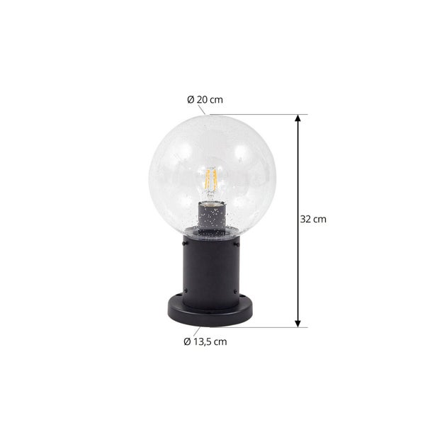 Lindby Außenleuchte Dangan (spritzwassergeschützt (Modern) in Transparent aus Glas (1 flammig, E27) - Wegeleuchte Pollerleuchte Wegelampe Sockelleuchte