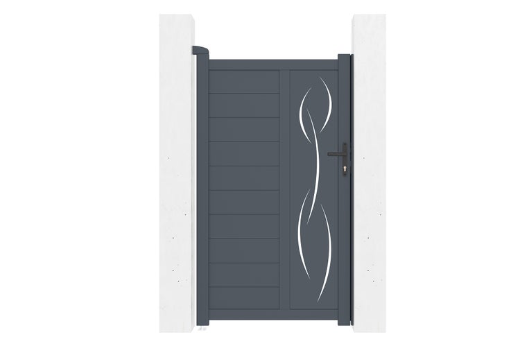 LIFE 100P180 Aluminium-Torpaket + 2 Pfosten H.190cm Grau