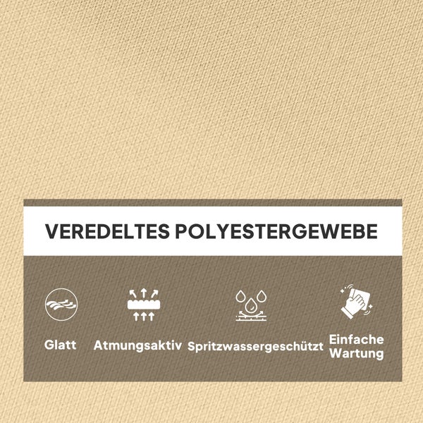 Outsunny Sitzkissen, 120x100 cm Stuhlkissen mit Rückenlehne, 8cm dick Polsterauflage, wasserabweisend Sitzpolster für Schaukelstühle und Hängekörbe, Beige
