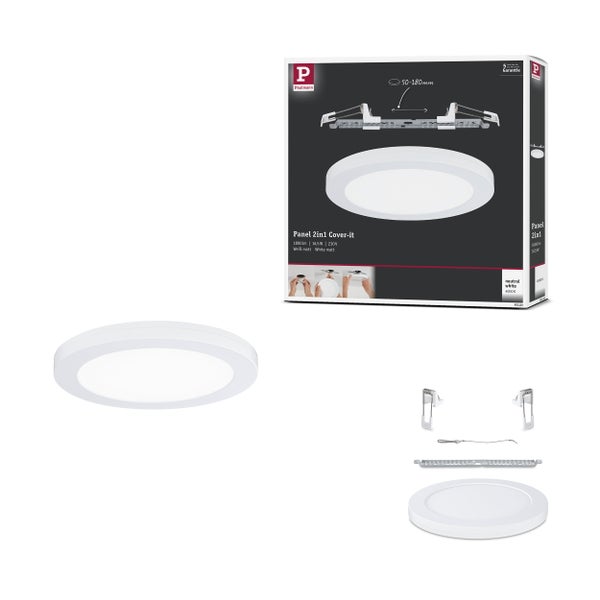 Wohnraum mit VariFit LED Einbaubeleuchtung mit tunable White und Dimmfunktion, steuerbar per App, Fernbedienung oder Sprachbefehl, Zigbee Logo