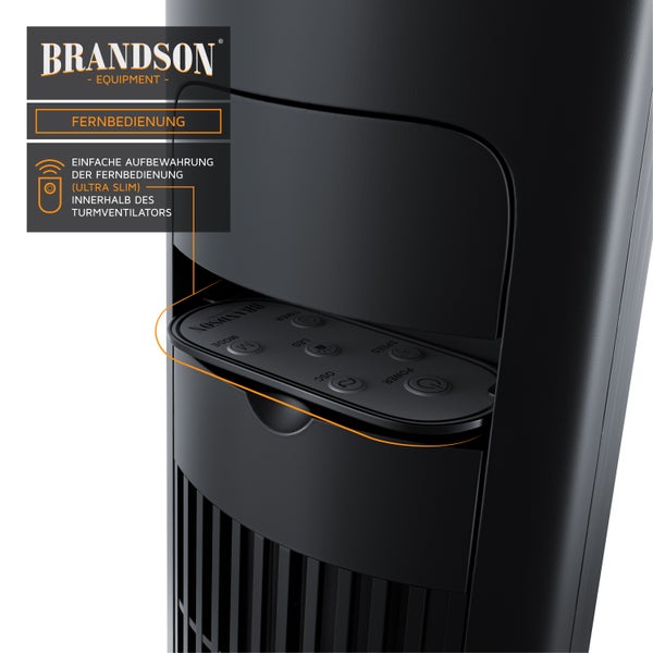 Brandson Turmventilator mit Fernbedienung 108 cm, Ventilator GS, Standventilator, Neigungswinkel 10°, zuschaltbare Oszillation, 3 Geschwindigkeiten
