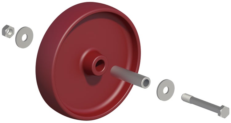 Layher Fahrgerüst Ersatzrad inklusive Achse für 1260.201