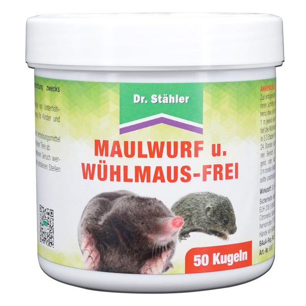 Maulwurf- und Wühlmausfrei Kugeln - Effektiver Schutz gegen Wühlmäuse und Maulwürfe - Für Garten, Wege & Grünflächen - Mit Eukalyptusöl - Langzeitwirkung bis 85 Tage