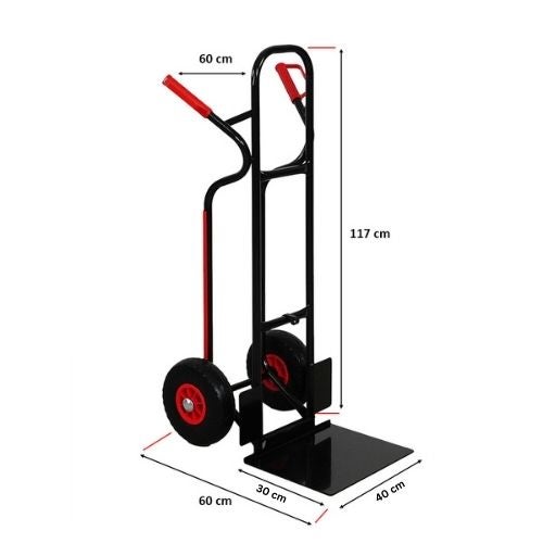 PROREGAL Sackkarre RAGNAR mit XXL klappbarer Schaufel HxBxT 117x60x60cm Tragkraft 250kg Pannensichere Räder Stahlrahmen Schwarz Transportkarre Staplerkarre klappbar