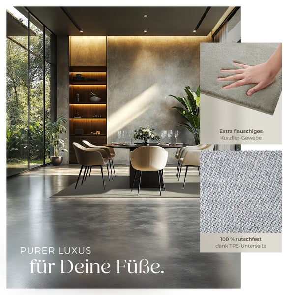 Kurzflorteppich tectake rutschfeste Unterseite verschiedene Größen und Farben 140 x 200 cm