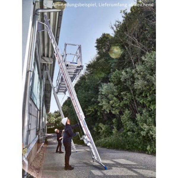 Anwendungsszene mit Fassadengerüst an einem Gebäude