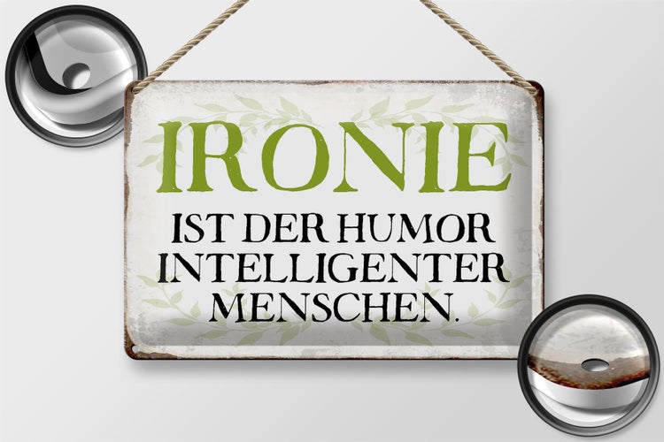 Blechschild Spruch 30x20cm Ironie Humor intelligent