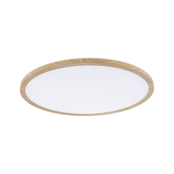 LED Panel Atria Shine Backlight IP44 rund 420mm 22W 2300lm 3000K Holzoptik