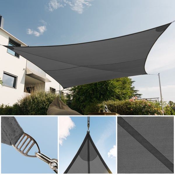 Sonnensegel Luftduchlässig Graphite Rechteck 500x600 Cm - Maanta® Ez Breez