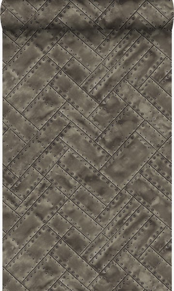 Origin Wallcoverings Tapete Metallplatten Braun - 53 cm x 10.05 m - 337244