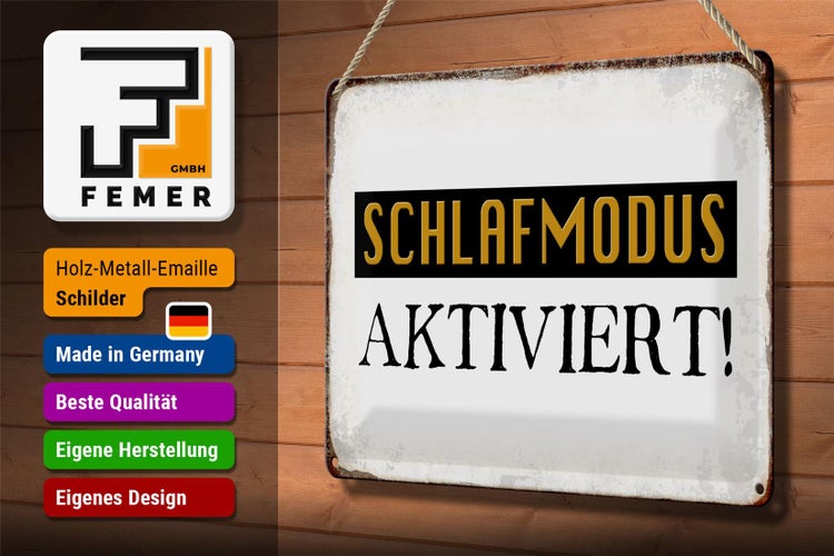 Blechschild Spruch 30x20cm Schlafmodus aktiviert Schild