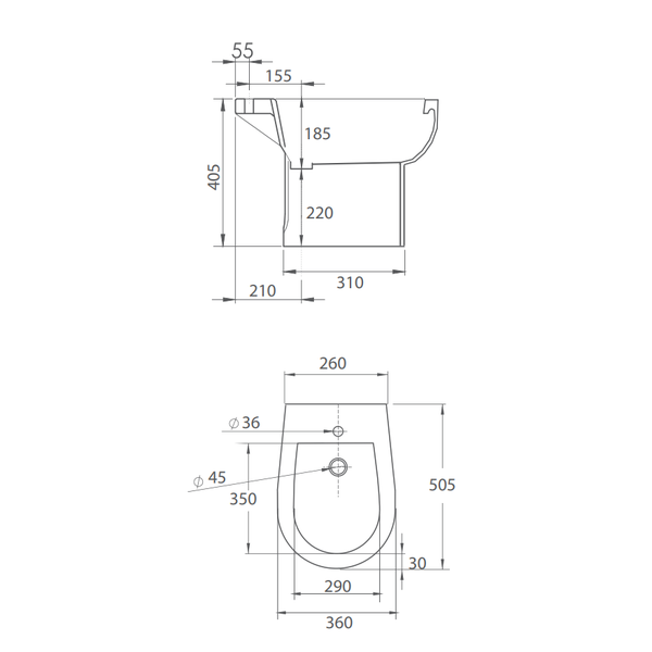 Traditionelles Stand-Bidet aus Keramik | Cipro