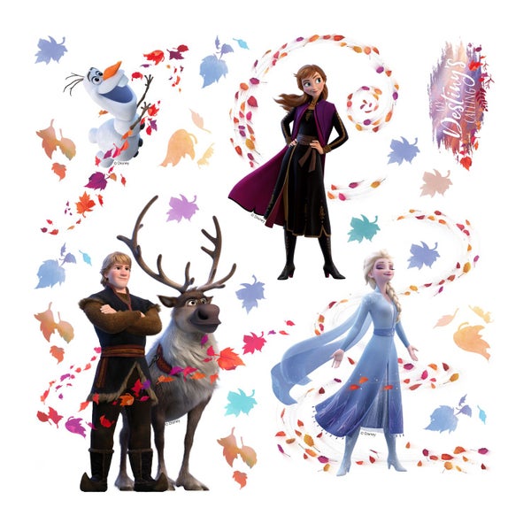 Disney Wandtattoo Die Eiskönigin Blau, Braun und Lila - 30 x 30 cm - 600234