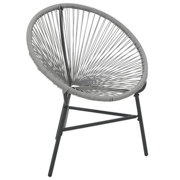 Garten-Mondstuhl Poly-Rattan Grau