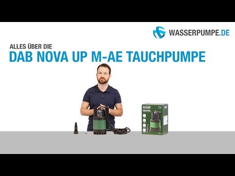 DAB NOVA UP M-AE Tauchpumpe mit Verpackung und Mann