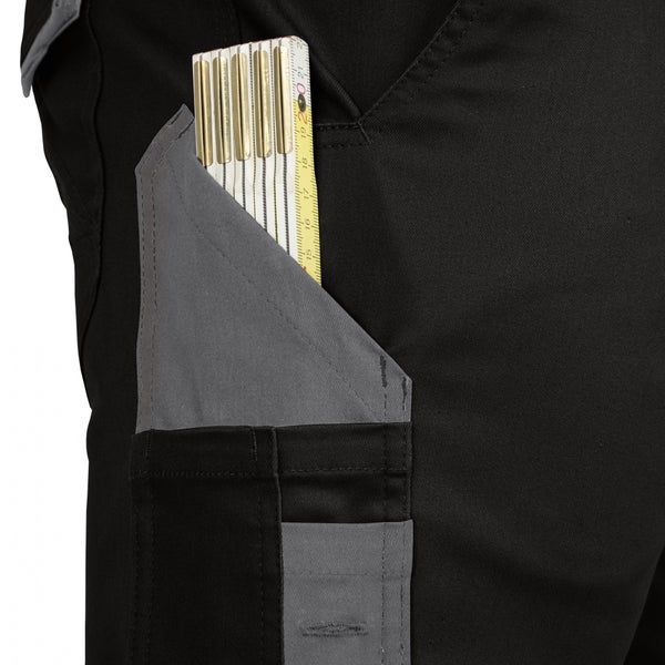 Leibwächter Arbeitshose Bundhose lang, schwarz/grau Gr. 26 Herren