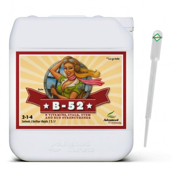 Advanced Nutrients B-52 Flüssigdünger in einem Kanister inklusive Pipette zur Stärkung von Stängeln und Trieben.