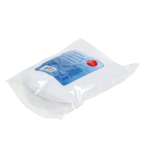 Künstliche Schneeflocken aus Polyethylen, 100 Gramm Packung für Weihnachtsdekoration.
