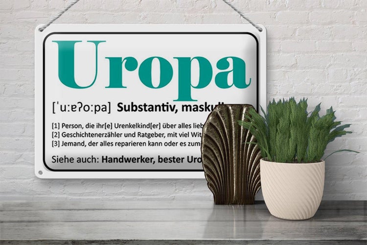 Blechschild Spruch 30x20cm Uropa Handwerker bester Uropa