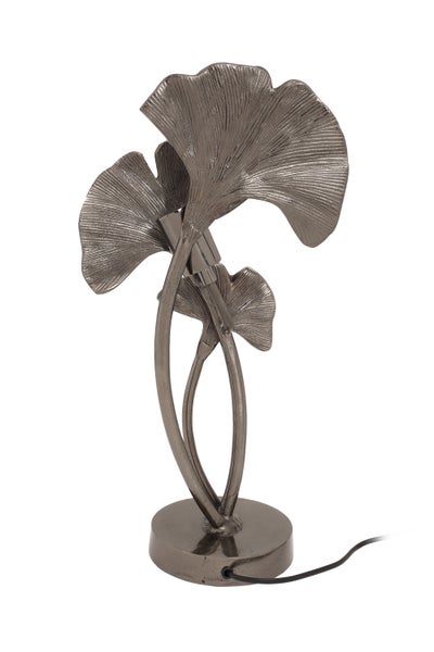 Tischlampe Schwarz in Blattform, Nachttisch Lampe 52 cm | Wohnzimmer Esszimmer Leuchte