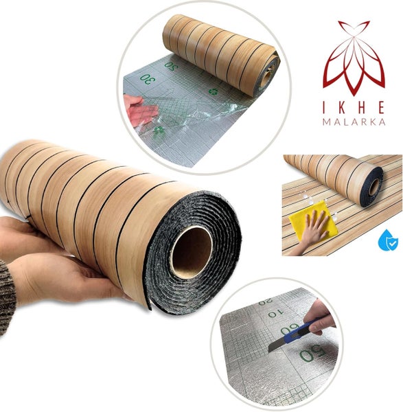 Rolle Vinylbodenbelag in Holzoptik mit Zuschnitt, Reinigung und wasserabweisender Eigenschaft