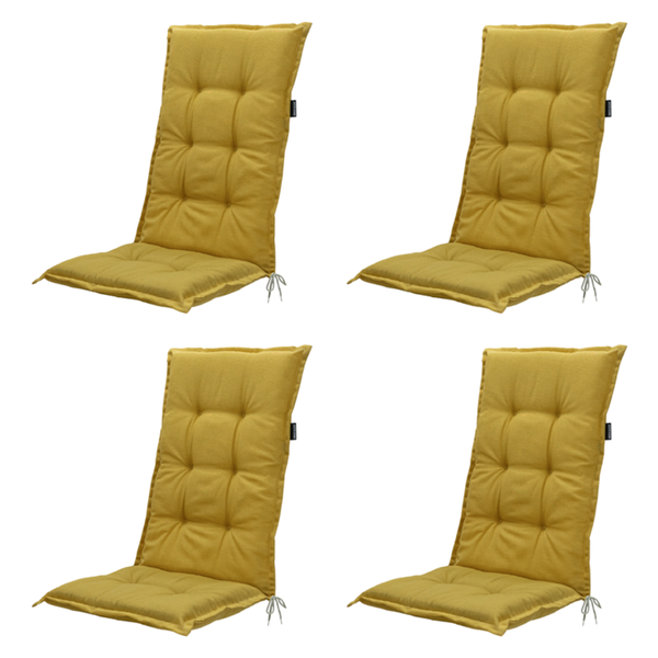 Hochlehnerauflage High Back Panama senf - Ca. 123x50 cm - 4er-Set