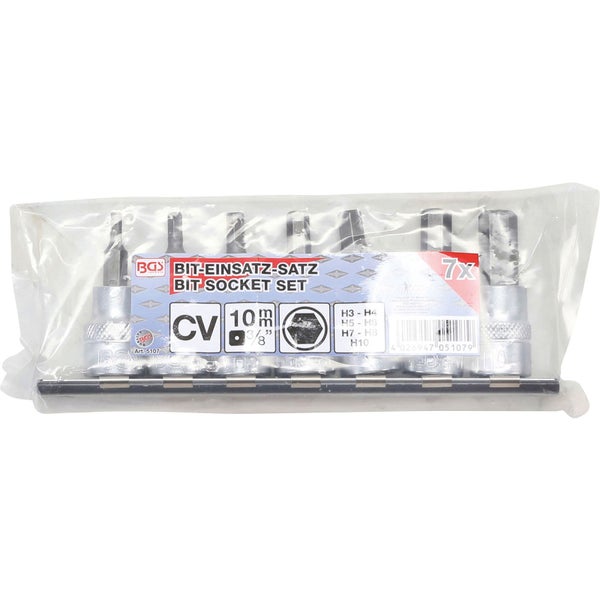 BGS Bit-Einsatz-Satz Antrieb Innenvierkant 10 mm (3/8) Innensechskant 3 - 10 mm 7tlg. - 5107