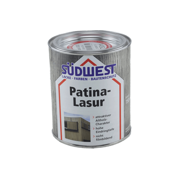 SÜDWEST Patina-Lasur Effekt-Holzlasur  Farbton Titan;   0,75 Liter