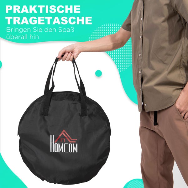 HOMCOM 2er Set Fußballtore, Faltbares Fußballnetz für Kinder, 120 x 80 x 80 cm, Stahl, Polyester, Schwarz