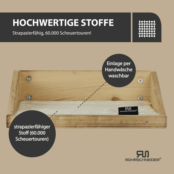 Rohrschneider Wandmulde geflammt+ Stoffeinlage Cord Deluxe beige