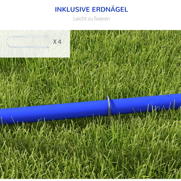 PawHut Hund Agility Set, 88L x 64B x 95H cm, PE, ABS, Blau+Gelb