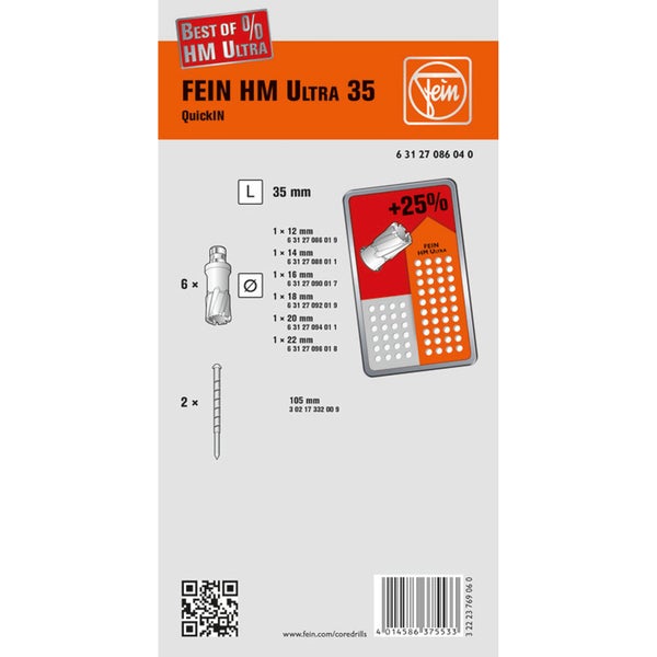 Fein Zubehörset HM ULTRA 35 QI Best of Kernbohrer QuickIN - 63127086040