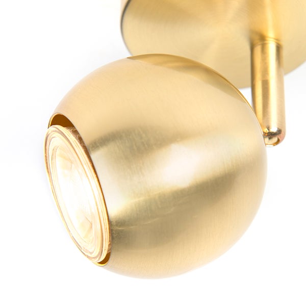 Goldfarbige Kugel-Deckenleuchte mit LED-Leuchtmittel