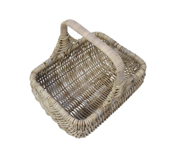 FRANK FLECHTWAREN | Einkaufskorb Rattan, 40 x 30 x 20 cm, GH 40 cm, RATTAN