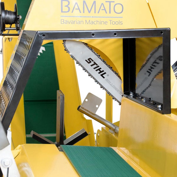 BAMATO WPO-400PRO 20 Tonnen Sägespaltautomat mit Förderband und Montageservice für effiziente Holzbearbeitung