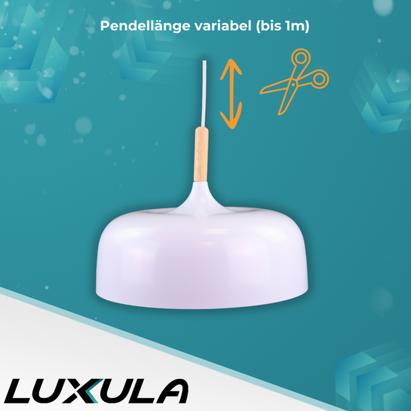 Deckenleuchte mit variabler Pendellänge und Luxula Logo